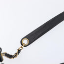 CHANEL Triple COCO Mark Shoulder Bag Caviar Skin Black Gold CC Auth 206050V-9