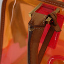 LOEWE Anagram Americana 28 Hand Bag Vinyl Orange Gold Auth 206052V-9