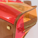 LOEWE Anagram Americana 28 Hand Bag Vinyl Orange Gold Auth 206052V-16