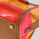 LOEWE Anagram Americana 28 Hand Bag Vinyl Orange Gold Auth 206052V-18