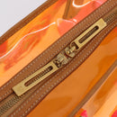 LOEWE Anagram Americana 28 Hand Bag Vinyl Orange Gold Auth 206052V-22