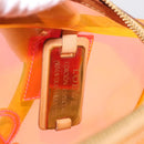 LOEWE Anagram Americana 28 Hand Bag Vinyl Orange Gold Auth 206052V-23