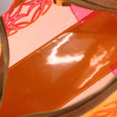 LOEWE Anagram Americana 28 Hand Bag Vinyl Orange Gold Auth 206052V-11