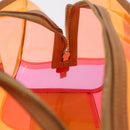 LOEWE Anagram Americana 28 Hand Bag Vinyl Orange Gold Auth 206052V-24