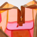LOEWE Anagram Americana 28 Hand Bag Vinyl Orange Gold Auth 206052V-25