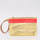 LOEWE Anagram Americana 28 Hand Bag Vinyl Orange Gold Auth 206052V-26
