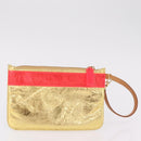 LOEWE Anagram Americana 28 Hand Bag Vinyl Orange Gold Auth 206052V-27