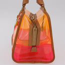 LOEWE Anagram Americana 28 Hand Bag Vinyl Orange Gold Auth 206052V-3