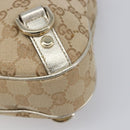 GUCCI GG Canvas Shoulder Bag Beige Gold 130738 Auth 206053V-14