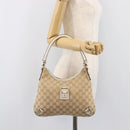 GUCCI GG Canvas Shoulder Bag Beige Gold 130738 Auth 206053V-26