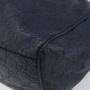 GUCCI GG Canvas Guccissima Sukey Hand Bag Leather Navy Gold 211944 Auth 206054V-14