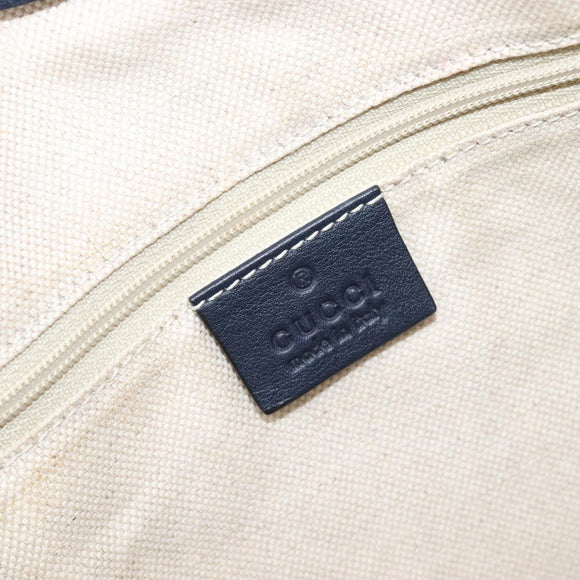 GUCCI GG Canvas Guccissima Sukey Hand Bag Leather Navy Gold 211944 Auth 206054V