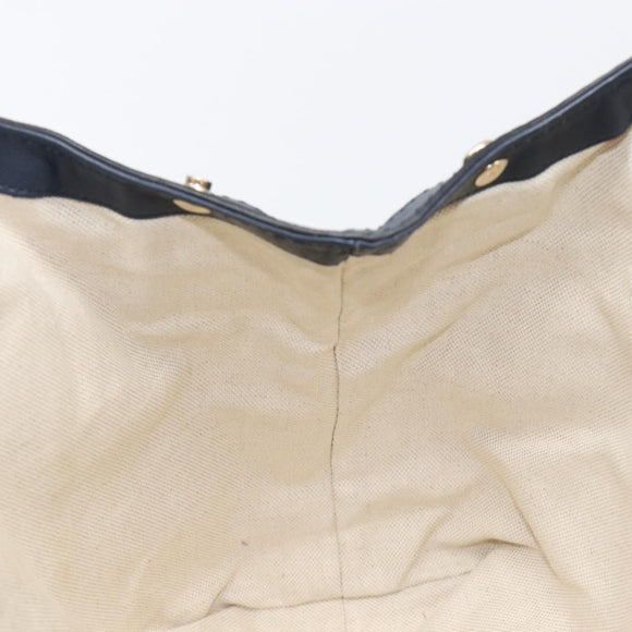 GUCCI GG Canvas Guccissima Sukey Hand Bag Leather Navy Gold 211944 Auth 206054V