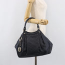 GUCCI GG Canvas Guccissima Sukey Hand Bag Leather Navy Gold 211944 Auth 206054V-24