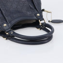 GUCCI GG Canvas Guccissima Sukey Hand Bag Leather Navy Gold 211944 Auth 206054V-7