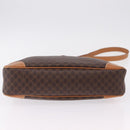 CELINE Macadam Canvas Shoulder Bag PVC Leather Brown Gold Auth 206060-14