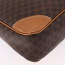 CELINE Macadam Canvas Shoulder Bag PVC Leather Brown Gold Auth 206060-17