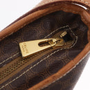 CELINE Macadam Canvas Shoulder Bag PVC Leather Brown Gold Auth 206060-19