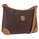 CELINE Macadam Canvas Shoulder Bag PVC Leather Brown Gold Auth 206060-1