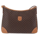 CELINE Macadam Canvas Shoulder Bag PVC Leather Brown Gold Auth 206060-2