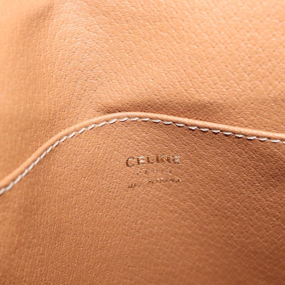 CELINE Macadam Canvas Shoulder Bag PVC Leather Brown Gold Auth 206060