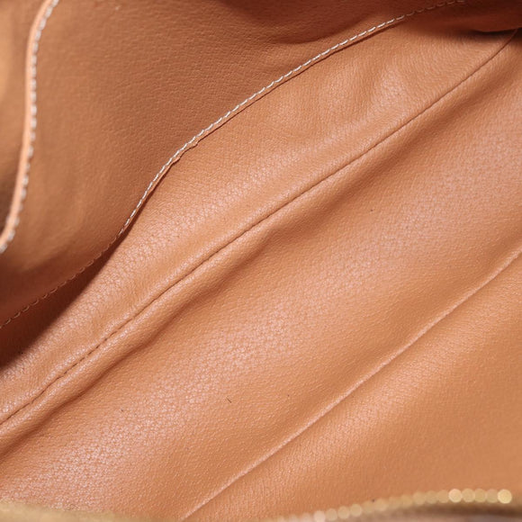 CELINE Macadam Canvas Shoulder Bag PVC Leather Brown Gold Auth 206060