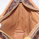 CELINE Macadam Canvas Shoulder Bag PVC Leather Brown Gold Auth 206060-26