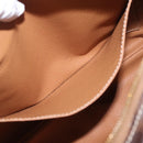 CELINE Macadam Canvas Shoulder Bag PVC Leather Brown Gold Auth 206060-27