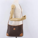 CELINE Macadam Canvas Shoulder Bag PVC Leather Brown Gold Auth 206060-29