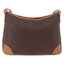 CELINE Macadam Canvas Shoulder Bag PVC Leather Brown Gold Auth 206060-4