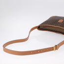 CELINE Macadam Canvas Shoulder Bag PVC Leather Brown Gold Auth 206060-9