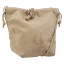 LOEWE Shoulder Bag Leather Beige Gold Auth 206062-1