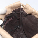 LOEWE Shoulder Bag Leather Beige Gold Auth 206062-21