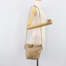 LOEWE Shoulder Bag Leather Beige Gold Auth 206062-25