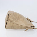 LOEWE Shoulder Bag Leather Beige Gold Auth 206062-3