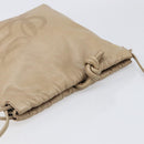 LOEWE Shoulder Bag Leather Beige Gold Auth 206062-7