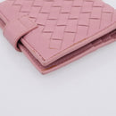 BOTTEGA VENETA INTRECCIATO Compact Wallet Leather Pink Auth 206065V-11
