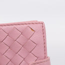 BOTTEGA VENETA INTRECCIATO Compact Wallet Leather Pink Auth 206065V-12