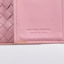 BOTTEGA VENETA INTRECCIATO Compact Wallet Leather Pink Auth 206065V-13