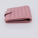 BOTTEGA VENETA INTRECCIATO Compact Wallet Leather Pink Auth 206065V-6