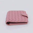 BOTTEGA VENETA INTRECCIATO Compact Wallet Leather Pink Auth 206065V-7