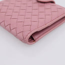 BOTTEGA VENETA INTRECCIATO Compact Wallet Leather Pink Auth 206065V-9