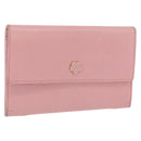 CHANEL Wallet Leather Pink Gold CC Auth 206066-1