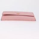 CHANEL Wallet Leather Pink Gold CC Auth 206066-10