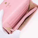 CHANEL Wallet Leather Pink Gold CC Auth 206066-23