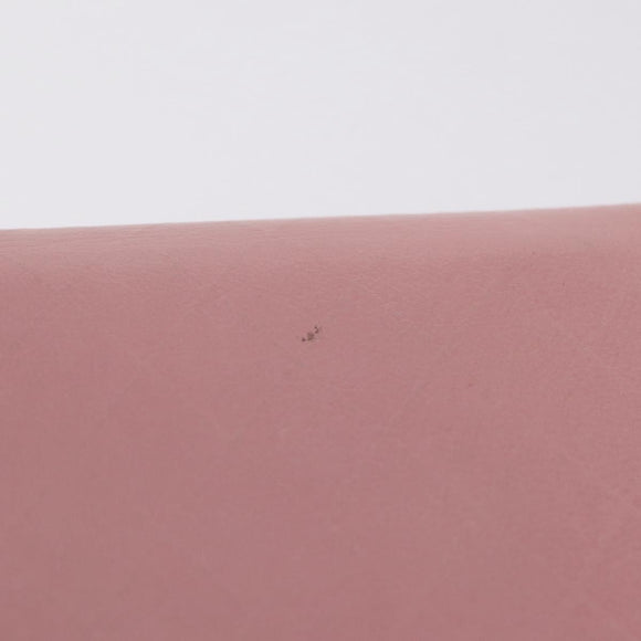 CHANEL Wallet Leather Pink Gold CC Auth 206066