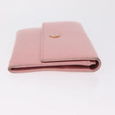 CHANEL Wallet Leather Pink Gold CC Auth 206066-5