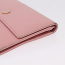 CHANEL Wallet Leather Pink Gold CC Auth 206066-6
