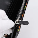PRADA Long Wallet Safiano Leather Black Silver Auth 206067V-17