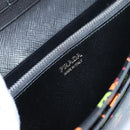PRADA Long Wallet Safiano Leather Black Silver Auth 206067V-20
